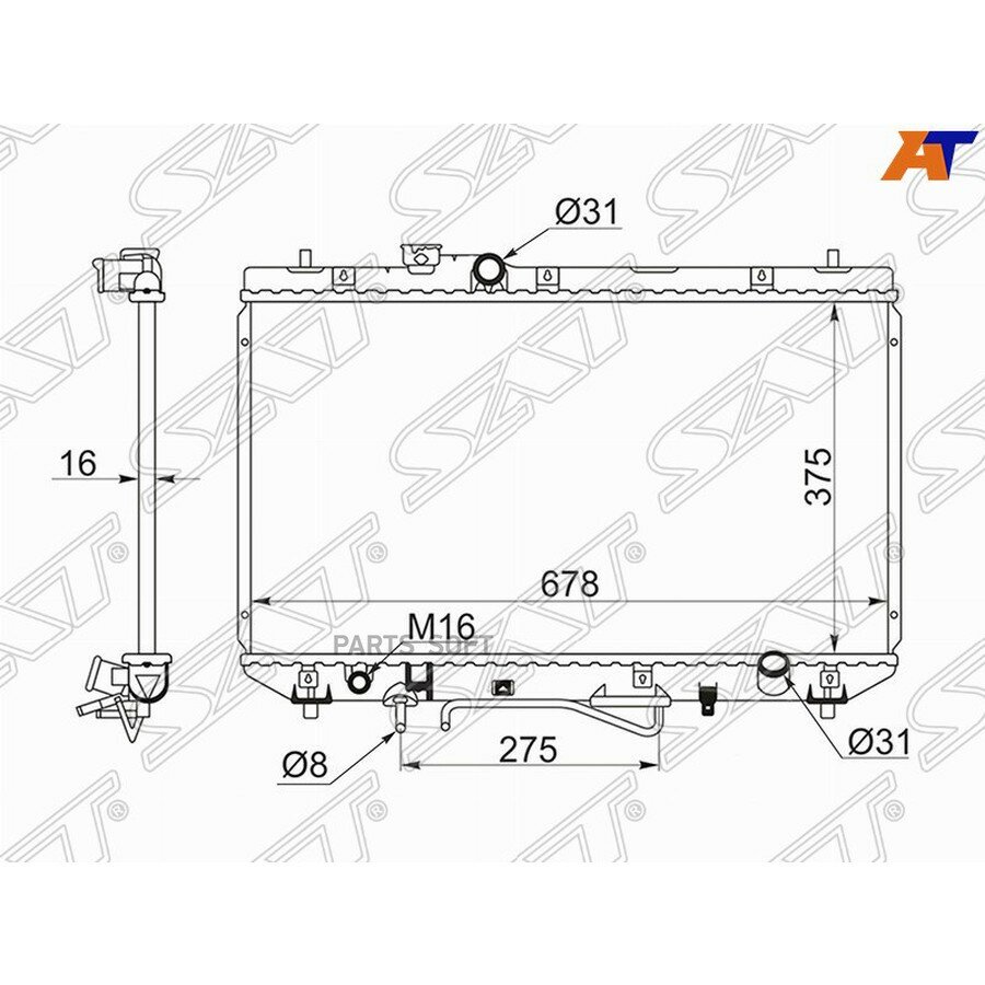 Радиатор Toyota Camry Japan 94-98 / Vista 94-98 от официального дистрибьютора, SAT, артикул TY0003SV40