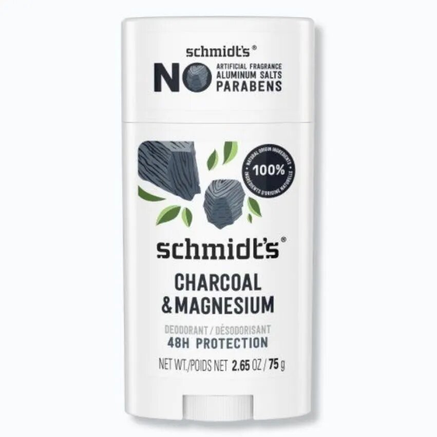 Schmidt's, Натуральный дезодорант, 48 часов, без алюминия, Charcoal & Magnesium, древесный уголь и магний, 75 г