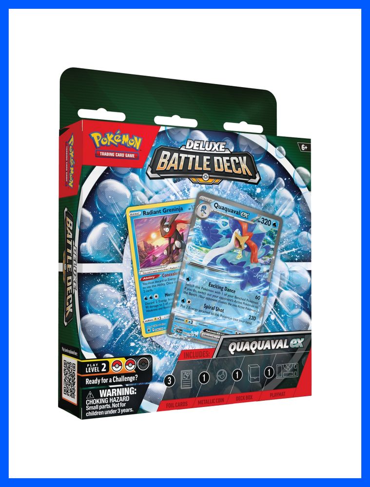 Настольная игра Pokemon TCG Deluxe Battle Deck Quaquaval ex для 2 игроков, горчичный цвет