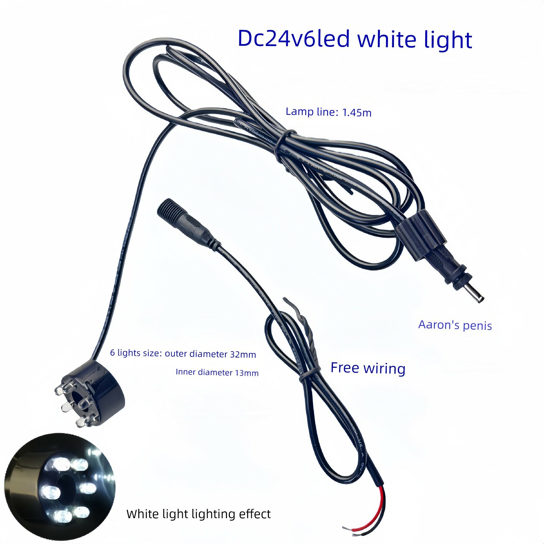 DC24V 6 светодиодов белый свет для аквариумов, рыбных резервуаров и садового декора, водонепроницаемый