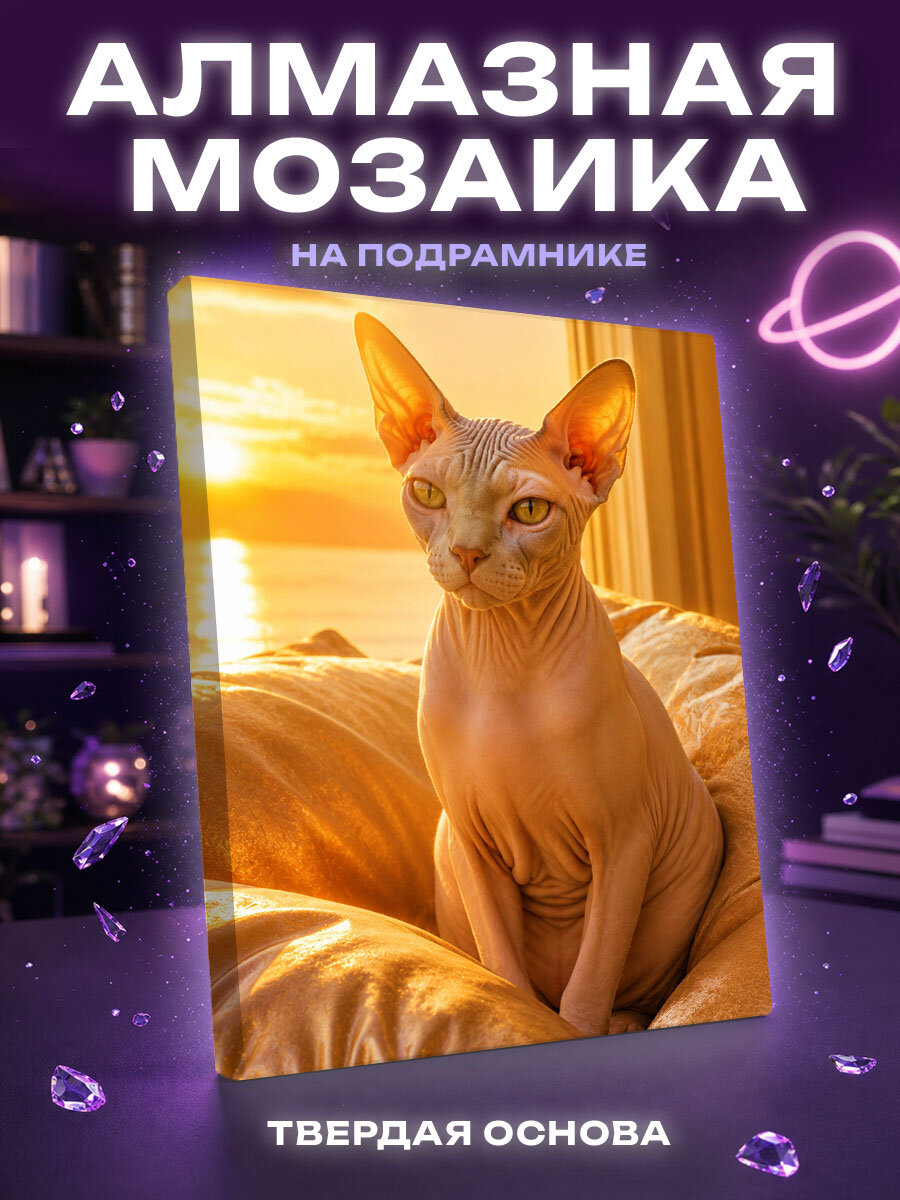 Алмазная мозаика Сфинкс в лучах золотого заката