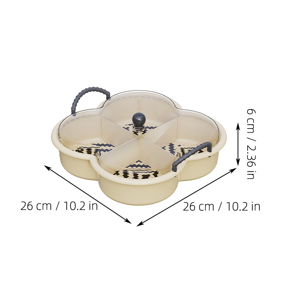 Поднос Для Снеков Бежевый С Отсеками Для Хранения 26.00X26.00X6.00CM