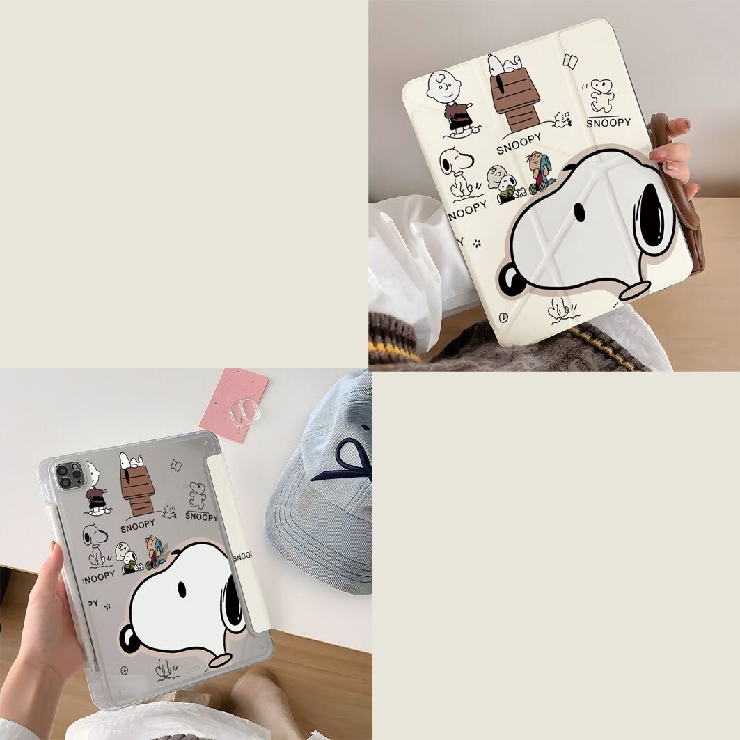IPad Air7 Чехол для iPad Pro 11/Air/10/mini с принтом Снупи PEANUTS — подставка, Apple Pencil, магнитная зарядка, защита