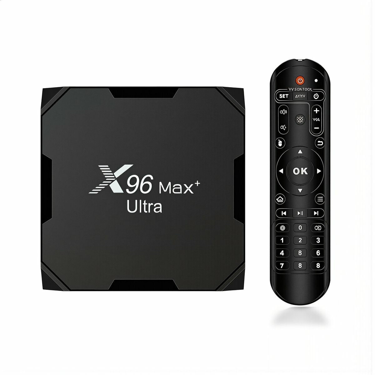 Тв приставка X96 Max+ Ultra Amlogic S905X4 Андроид 11 4GB 32GB 8K декодер двухдиапазонный вай фай 2.4 5 ГГц пульт дистанционного управления