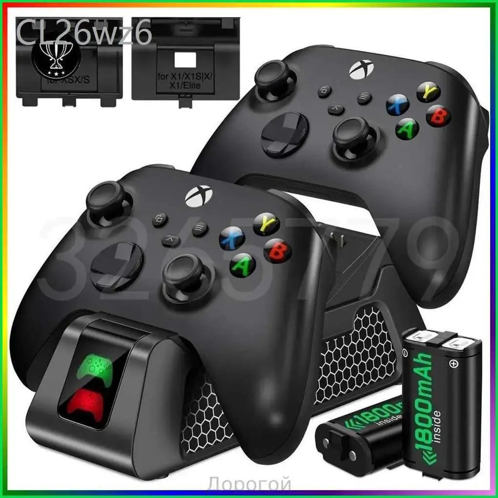 GM Зарядная станция Xbox Series S/X - Xbox One Dobe Charging Dock+2 шт АКБ 1800 mAh