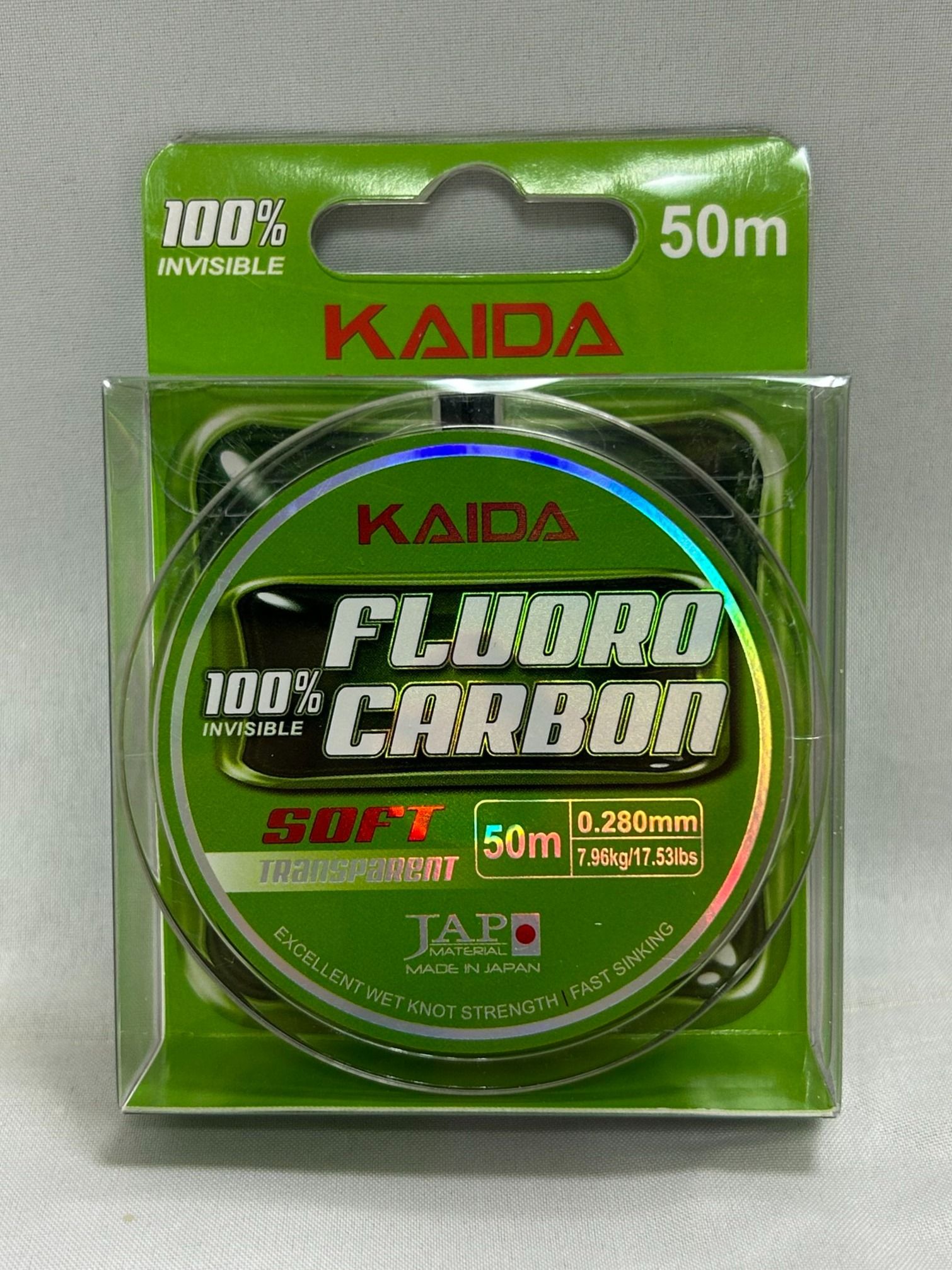 Леска флюорокарбоновая KAIDA FLUOROCARBON SOFT 0,28 мм - 7,96 кг, 50 м