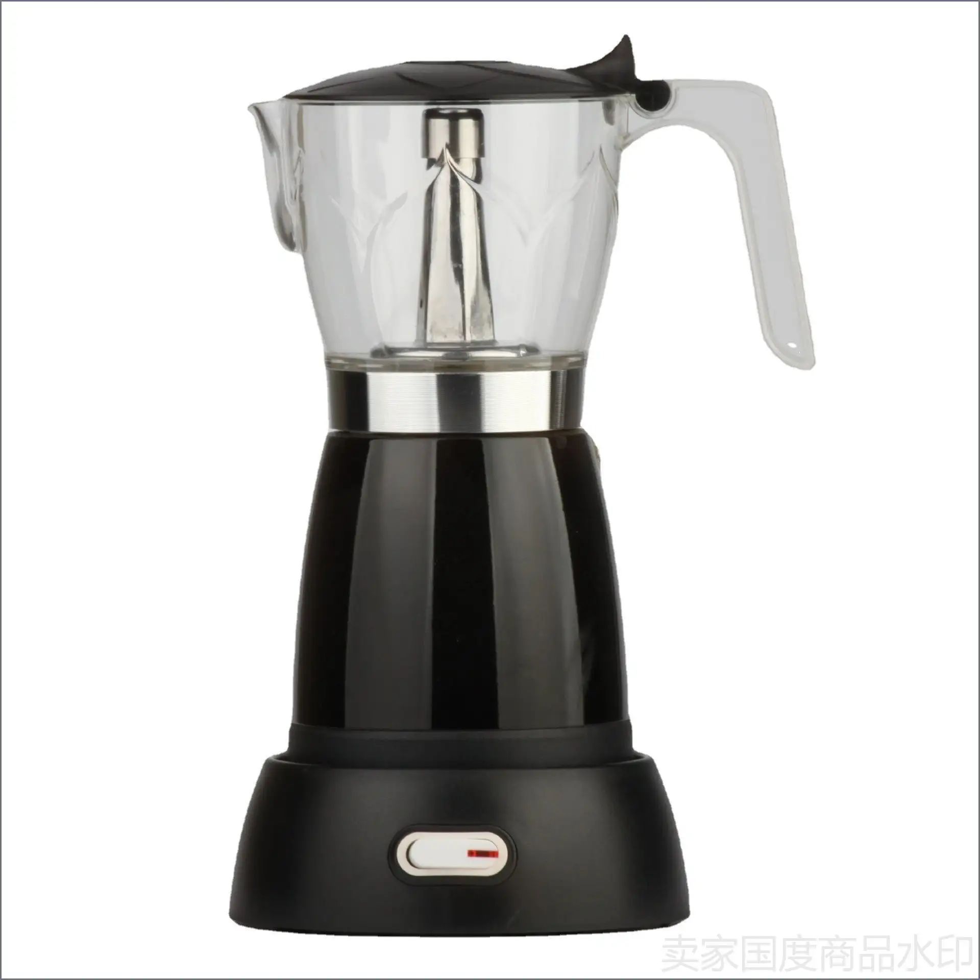 Кофеварка гейзерная moka pot, черный, хром