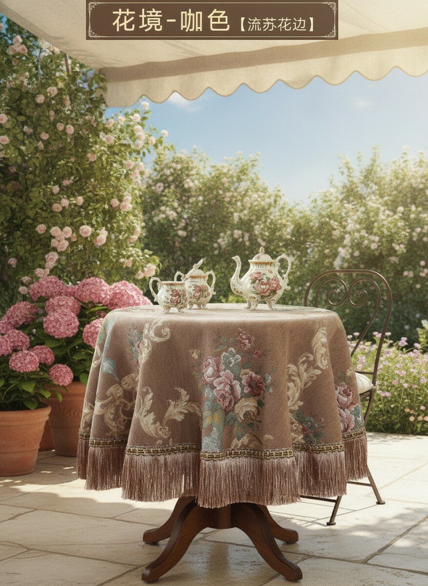Скатерть квадратная с цветочным рисунком, размер 140x140 см, цвет Floral pattern, Материал полимерное волокно