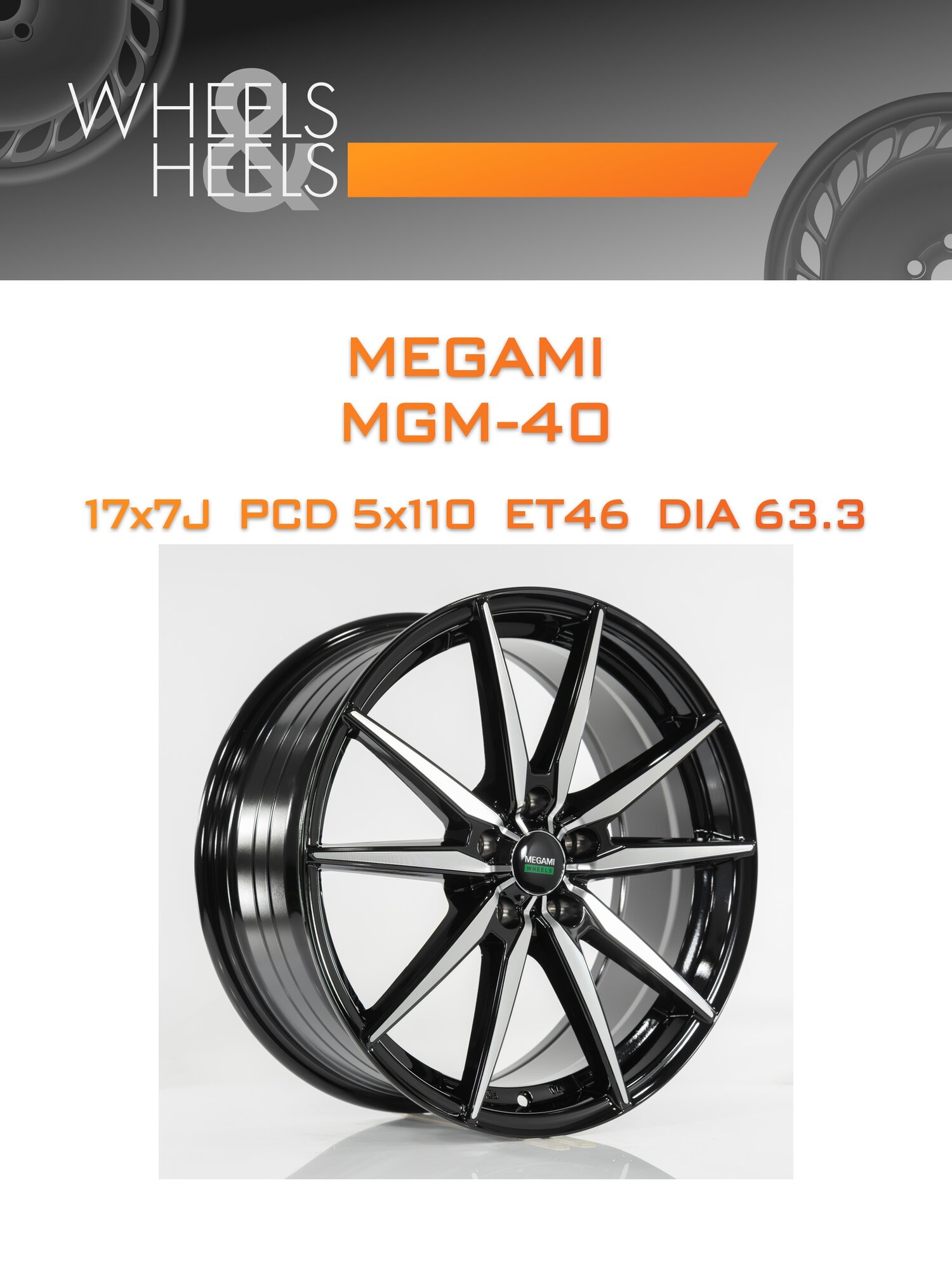 Диск автомобильный литой Megami MGM-40 17x7 5x110 et46 dia63.3 bkf