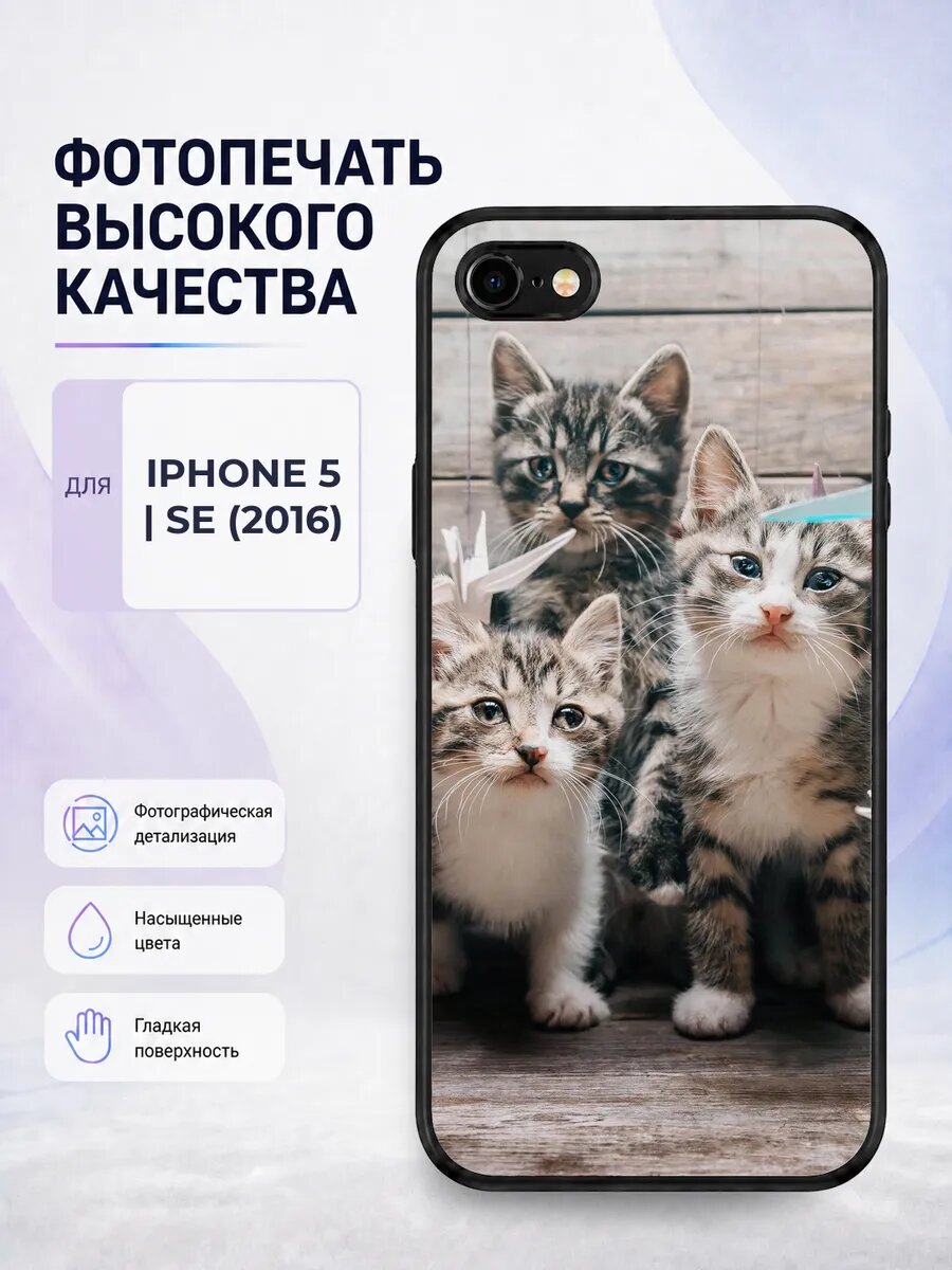 Чехол бампер iPhone 5/5s Три кота коржик карамелька компот