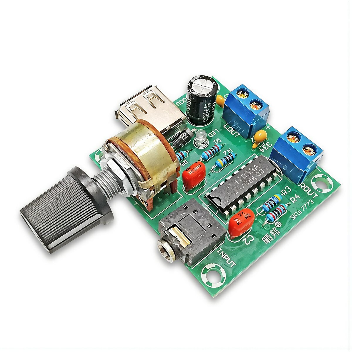 Модуль усилителя звука PM2038, питание USB DC 5В, двухканальный 3.5 Вт на 4 Ом, для динамиков аудио усилитель плата