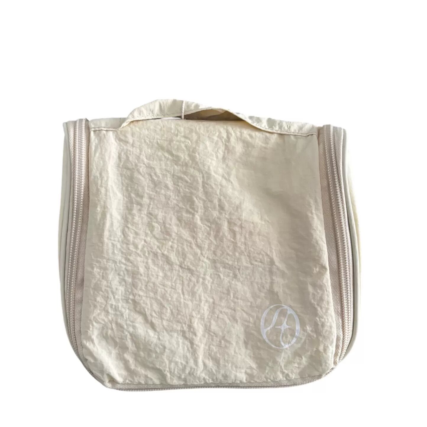 MINISO Pilot Series Hangable Toiletry Bag Travel Hooks Mesh Pockets Milk White