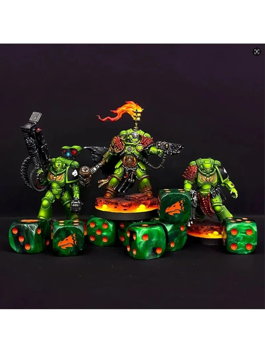 Набор из 20 игровых кубиков16mm диаметром, игральная кость, Warhammer 40K salamander dice, Warhammer dice