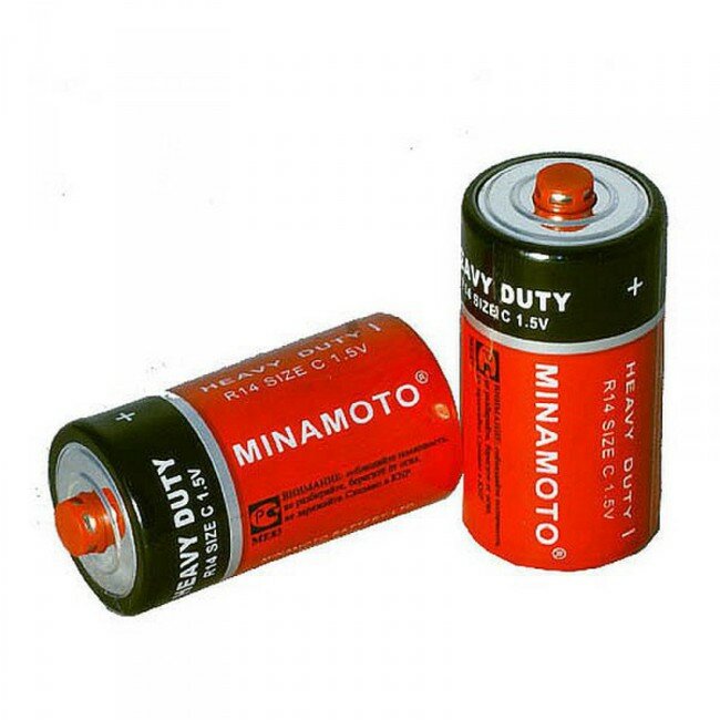 Батарейка R14 (C) 1,5 V MINAMOTO, размер: Тип r14 (c), напряжение 1,5 v