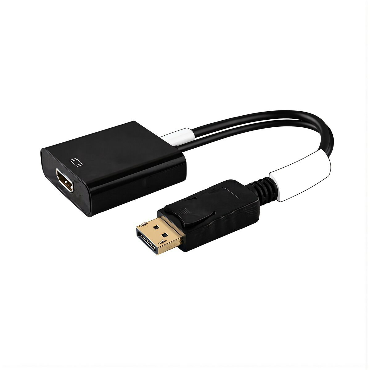 Компактный кабель 25 см DisplayPort на HDMI для подключения ноутбука к телевизору трансляция видеоконтента на большой экран в домашних условиях без помех