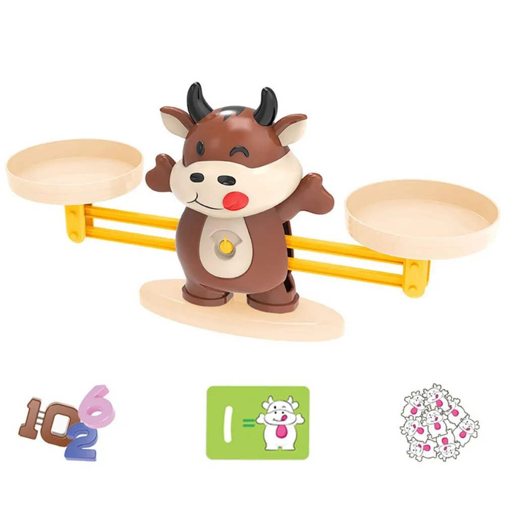 Игрушка для раннего развития "Корова" - "Баланс" (цвет каштан).