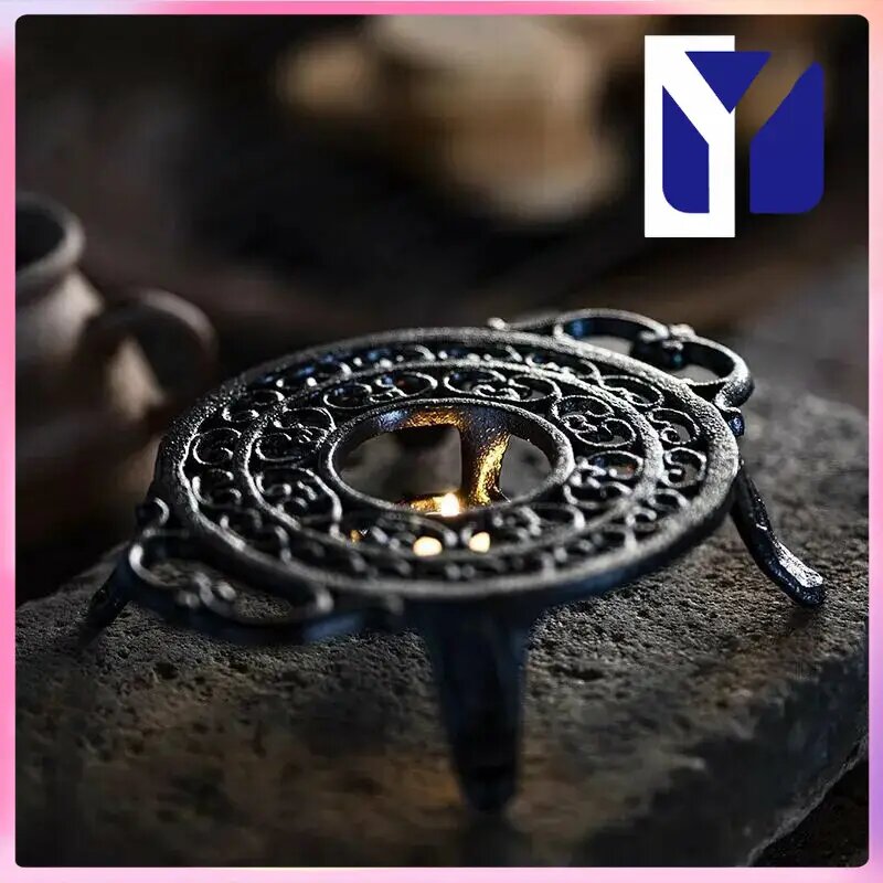 Подставка под горячее чугунная, 23 см, круглая, для кофе и чайника, винтажный декор