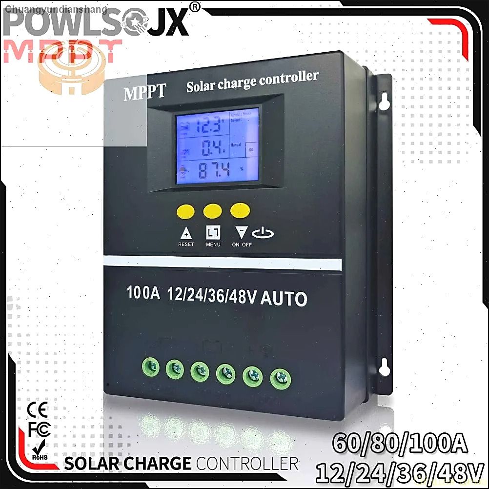 POWLSOJX MPPT 100A Контроллер солнечной зарядки 12V 24V 36V 48V Солнечные батареи