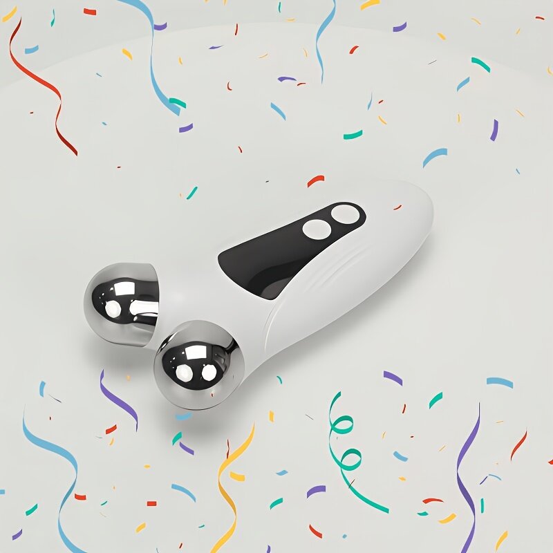 Массажер для лица, шеи и подбородка 3-в-1 с вибрацией и функцией очищения, с перезаряжаемым аккумулятором, совместим с сыворотками и кремами, цвет: белый