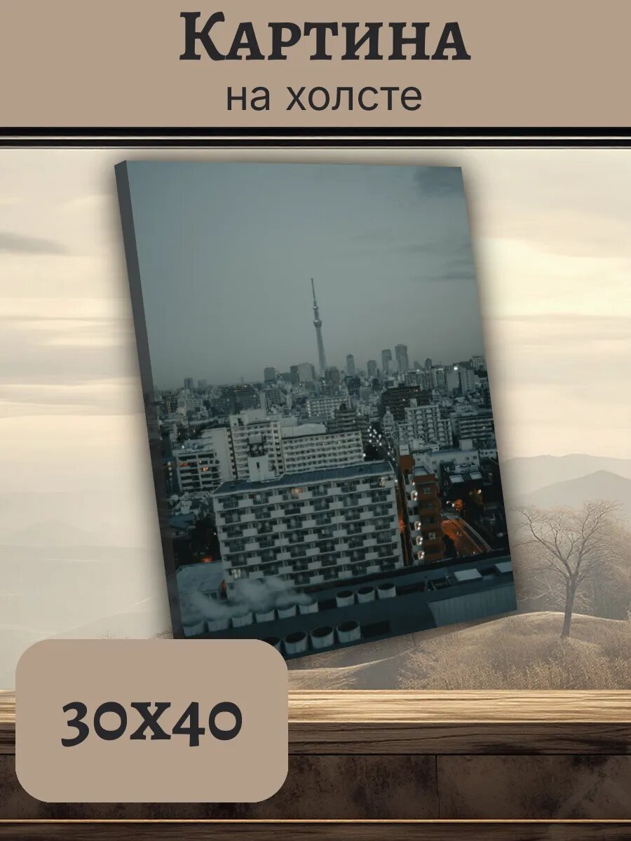 Картина Япония Japan 30x40 Токио Skytree