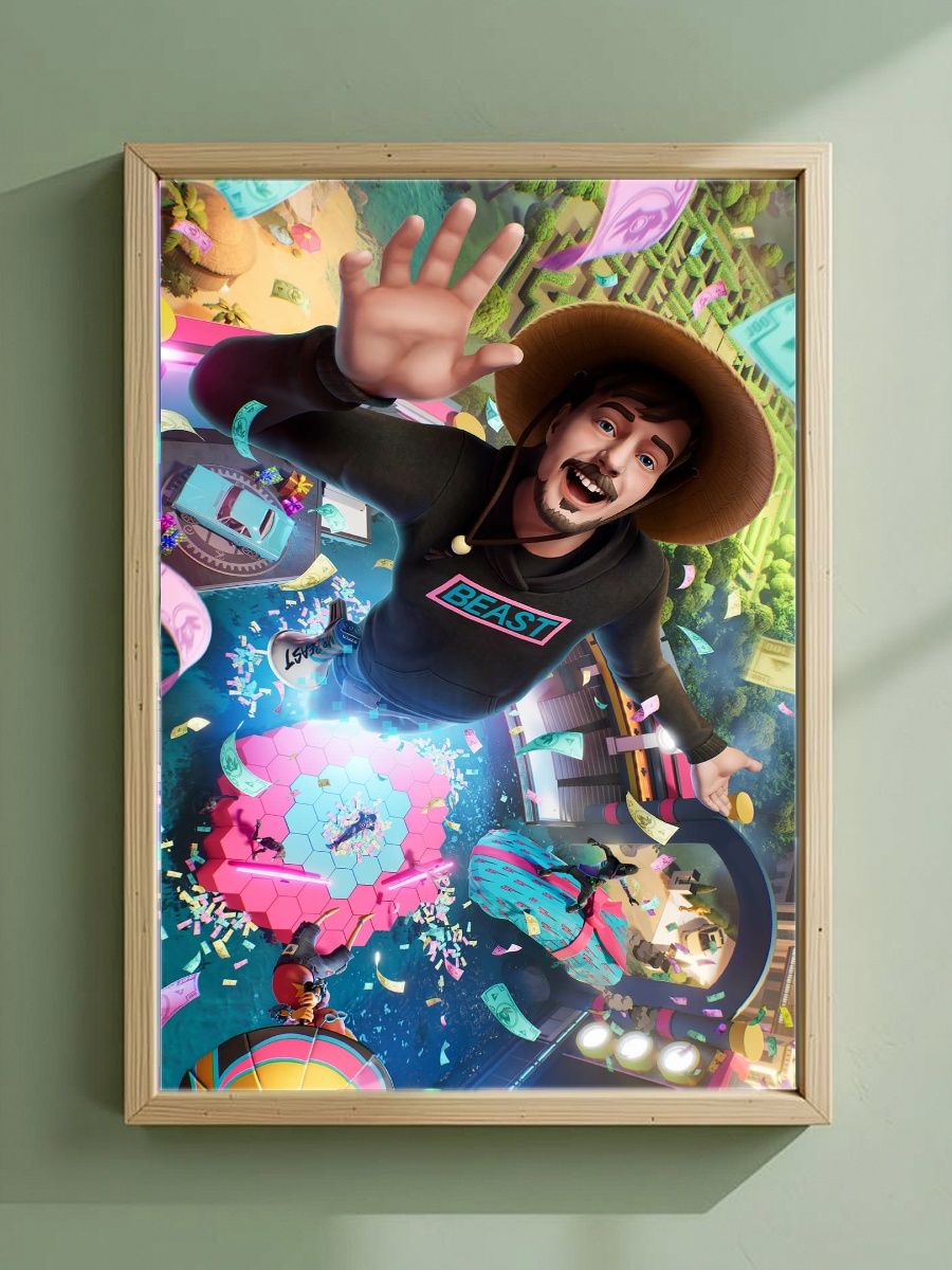 Постер, плакат на стену "Игра Фортнайт / Fortnite: MrBeast" 42 см х 29,7 см (А3), Без Рамы