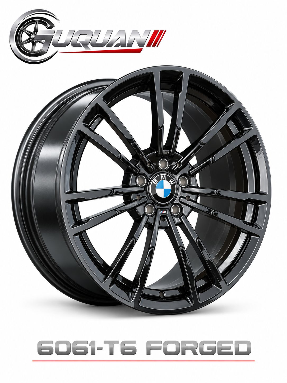 Кованый колесный диск ABW 3296R1995-1 R19 9.5J ET35 5x120, глянцевый черный, полное покрытие