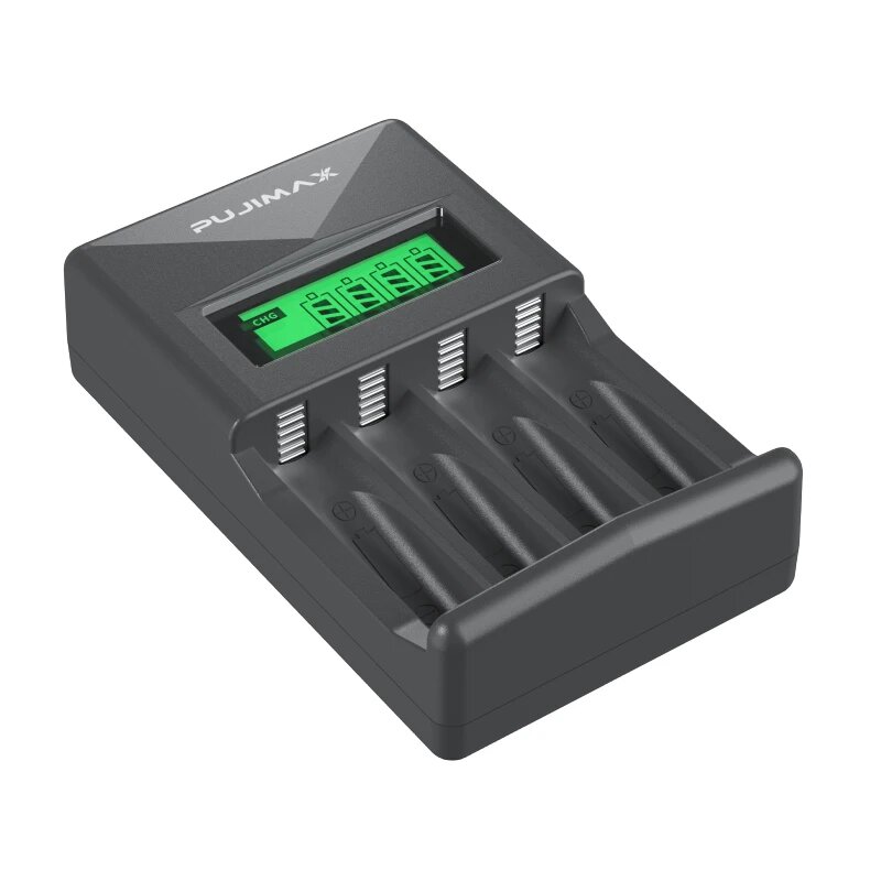 PUJIAMX Зарядное устройство для AA/AAA батареек, LCD-007 Black