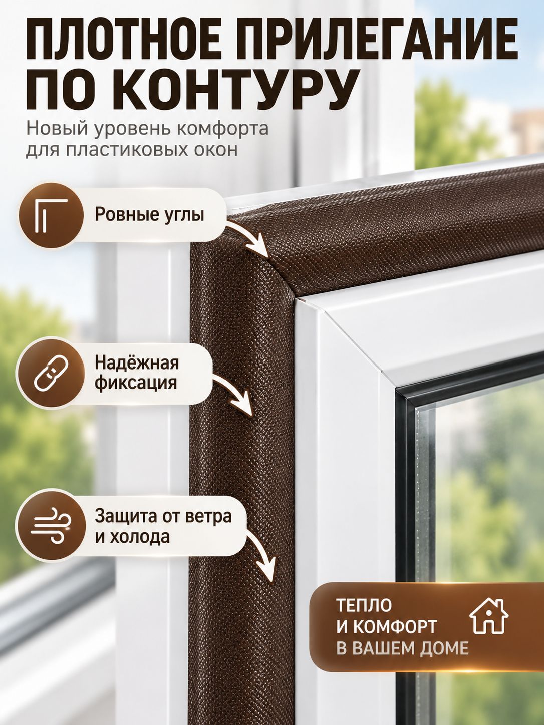 Самоклеящийся уплотнитель уплотнительная лента для окон — фото 1