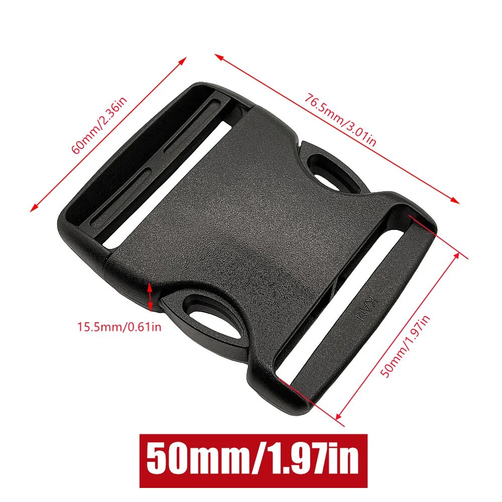 Пластиковые пряжки RoYishi черные 20-50 мм 2pcs, Webbing Size 50mm