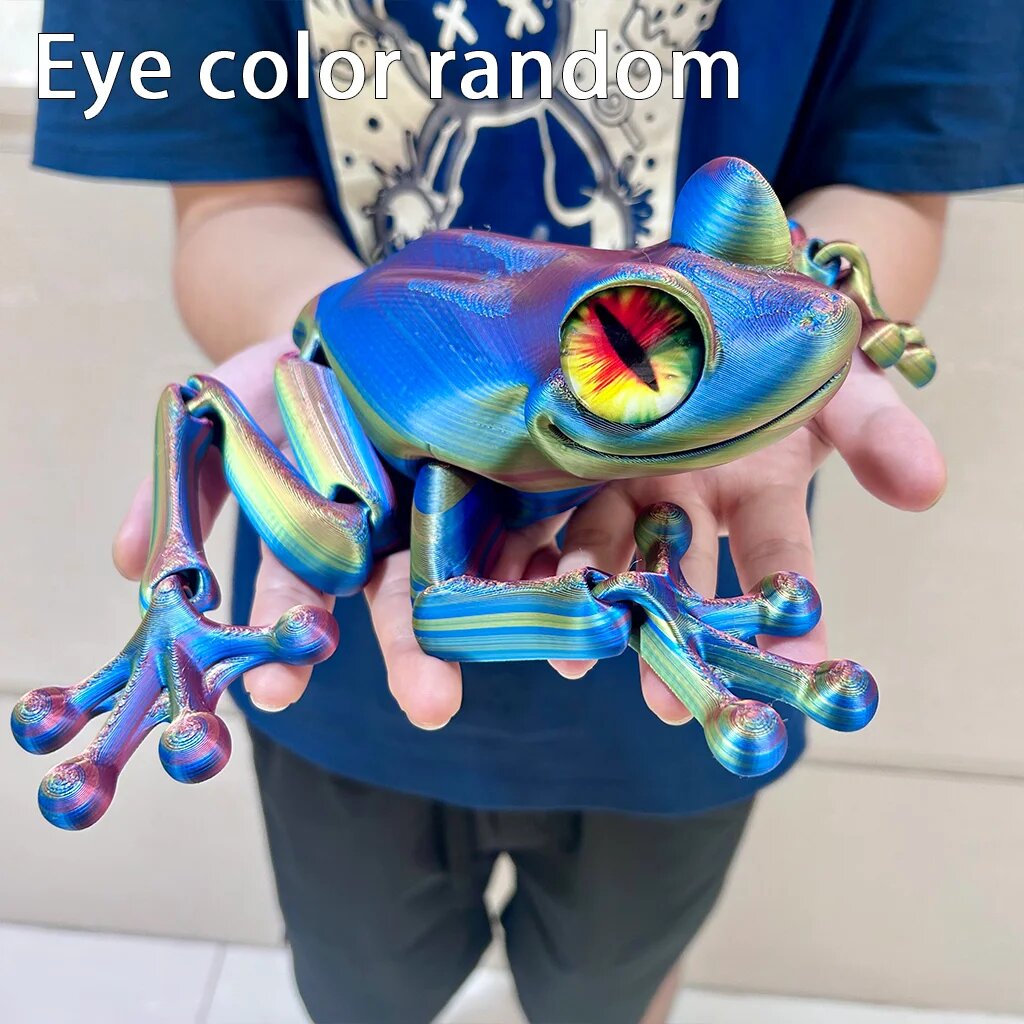 Статуэтка лягушки из пластика 16.5cm 6.5in, Red Blue Yellow