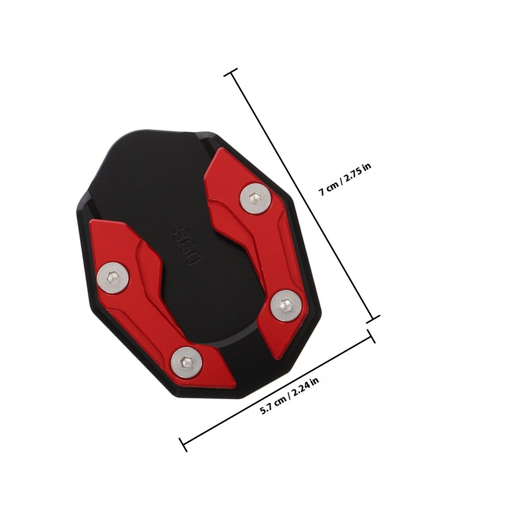 Набор Из 2 Штук Подкладки Для Опоры Мотоцикла Красного Цвета Размер 7.00X5.70X1.40Cm