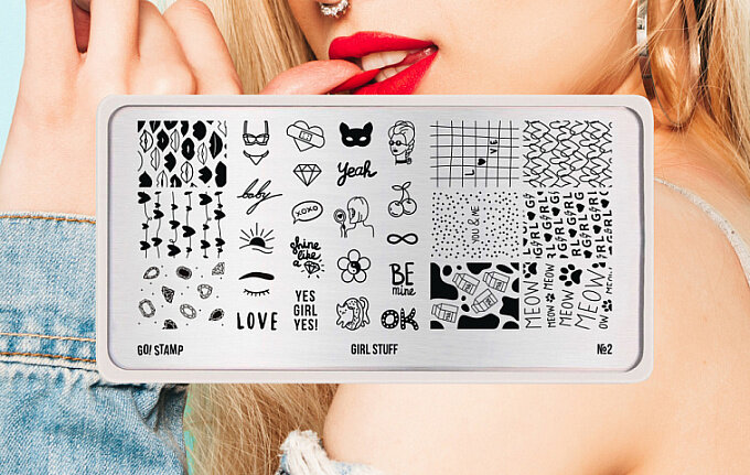 Пластина металлическая для стемпинга Go! Stamp Girl stuff 2