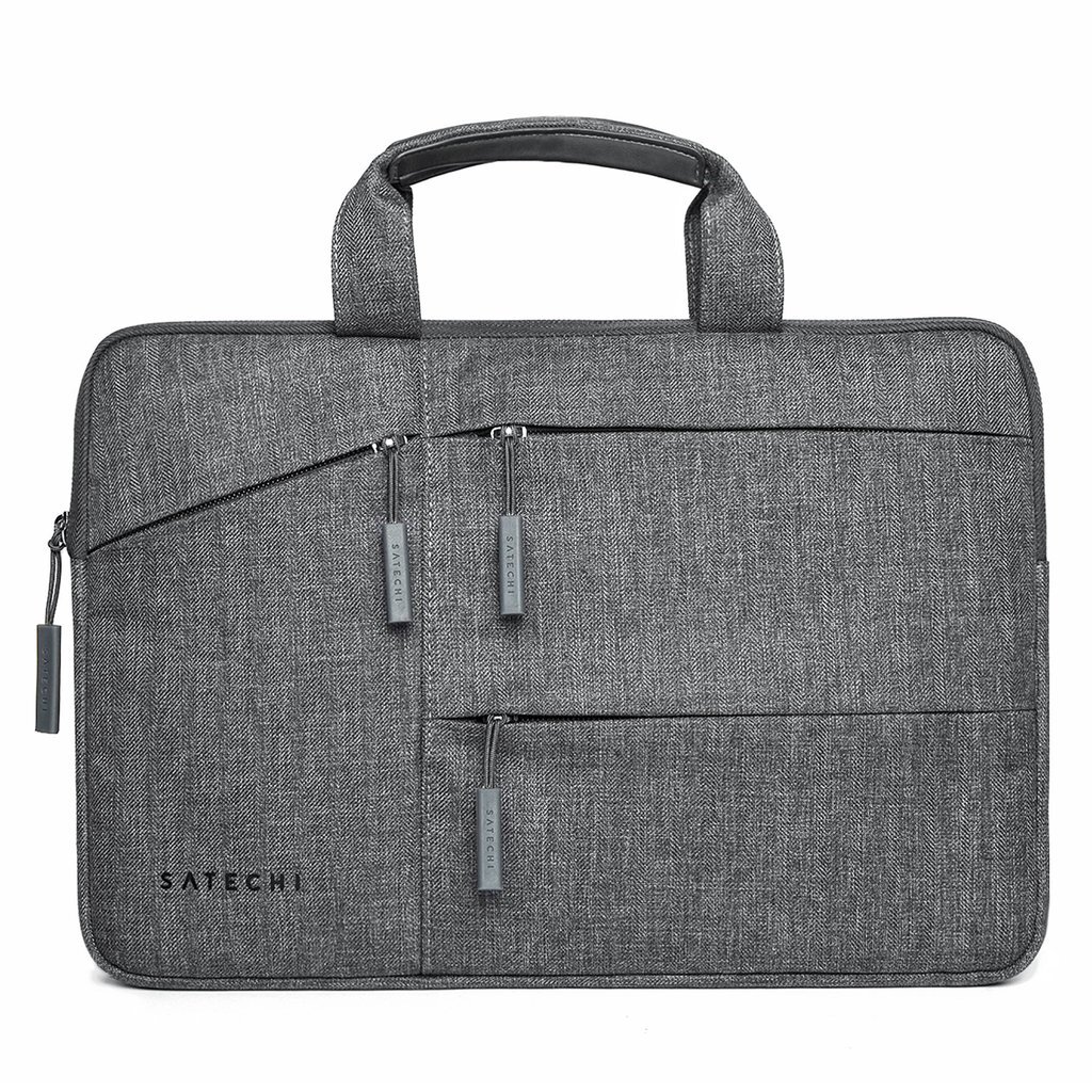 Сумка для ноутбука до 15", MacBook 16" Satechi Water-Resistant Laptop Carrying Case, ST-LTB15. Водостойкий нейлон, серый. Мягкая внутренняя отделка, карманы на молнии для мелочей.