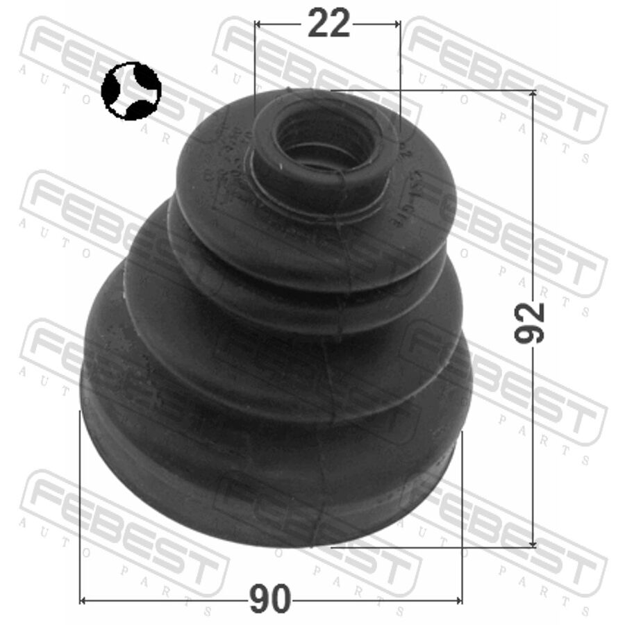 Пыльник шрус внутренний комплект 90x92x22 (FEBEST 0215-R20T)