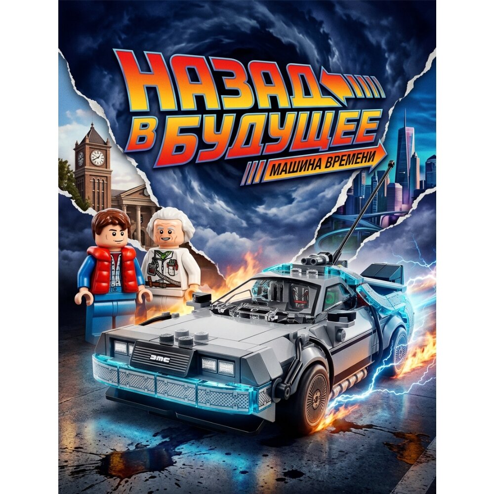Конструктор SPEED CHAMPIONS Назад в будущее Машина времени Делориан