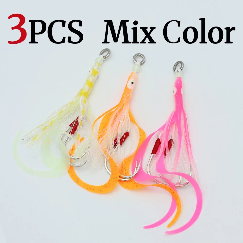 Приманки кальмары ICERIO 3шт, Mix Color