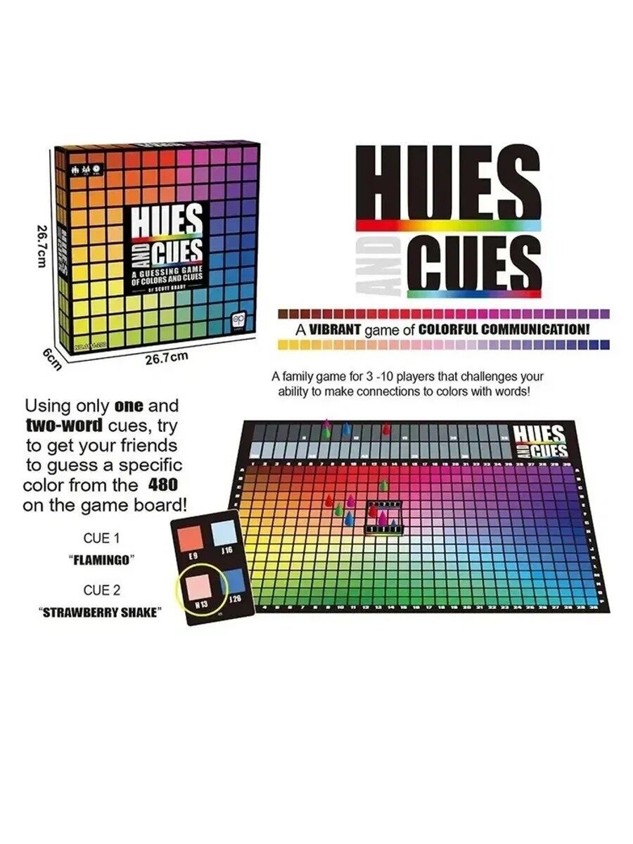 Логическая игра с подсказками! Hues and Cues Тренировка внимания и стратегического мышления для детей от 8 лет