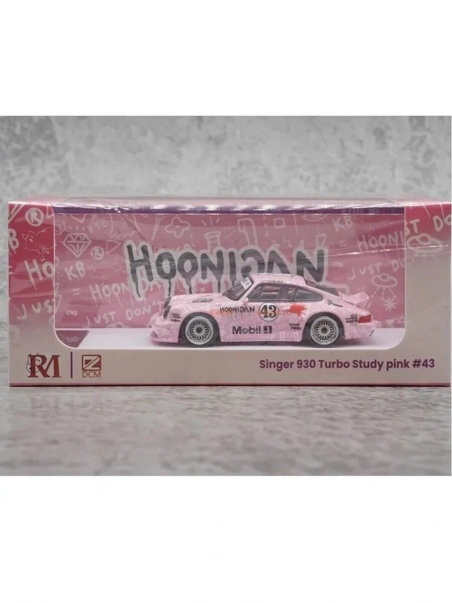 Машинка DCM 1/64 Porsche Singer 930 Turbo Pink Die-cast Alloy Car Model Collection Toy Gift