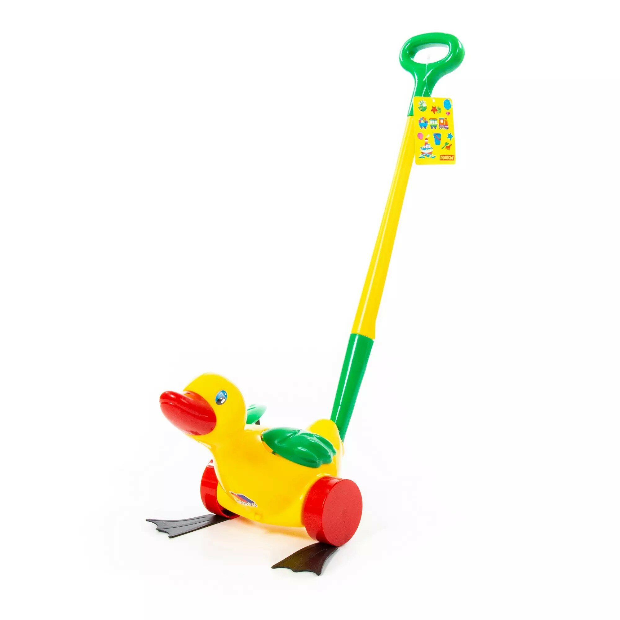 Игрушка-Каталка с ручкой, Утенок, 270х175х650 мм Полесье 7925