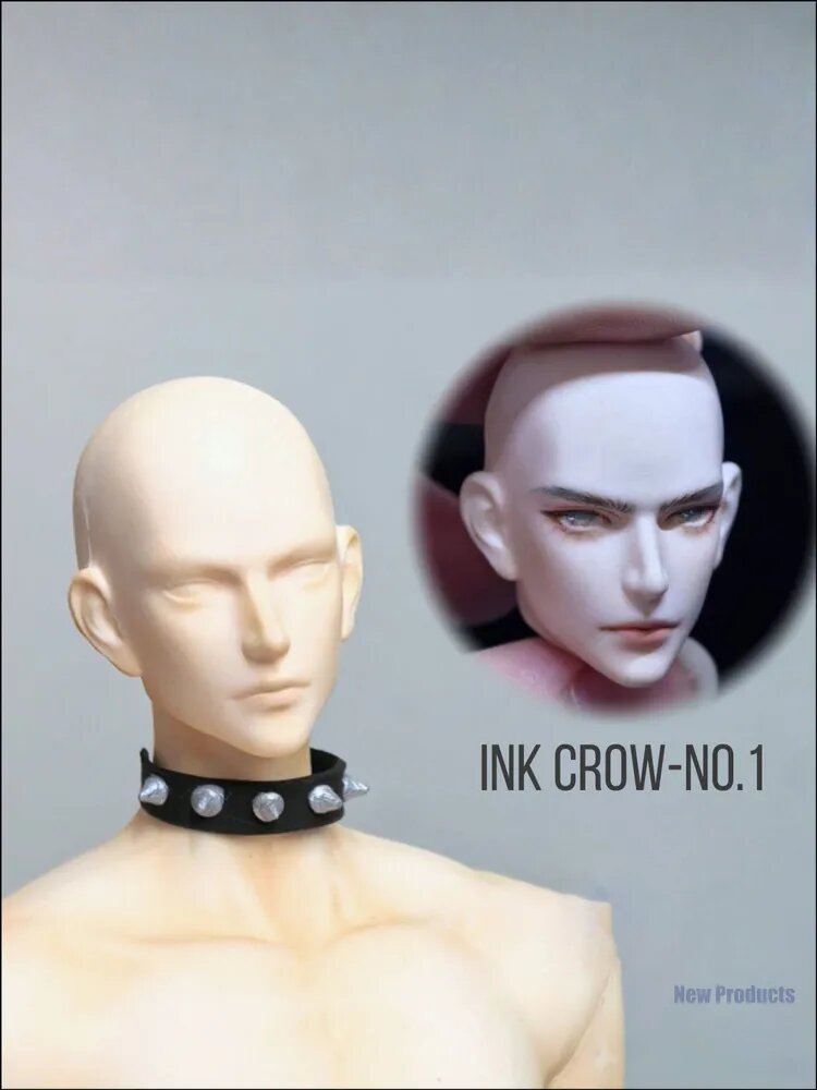Реалистичный мужской молд лица Ink Crow No 1 эксклюзивный для фигурок масштаба 1/7, размер 3 см