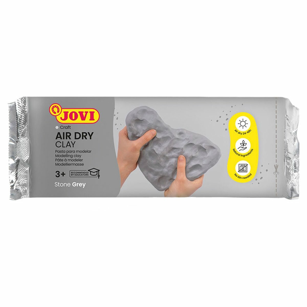 Паста для лепки Jovi отвердевающая, серая, 1кг, вакуумный пакет (86G), 12шт.