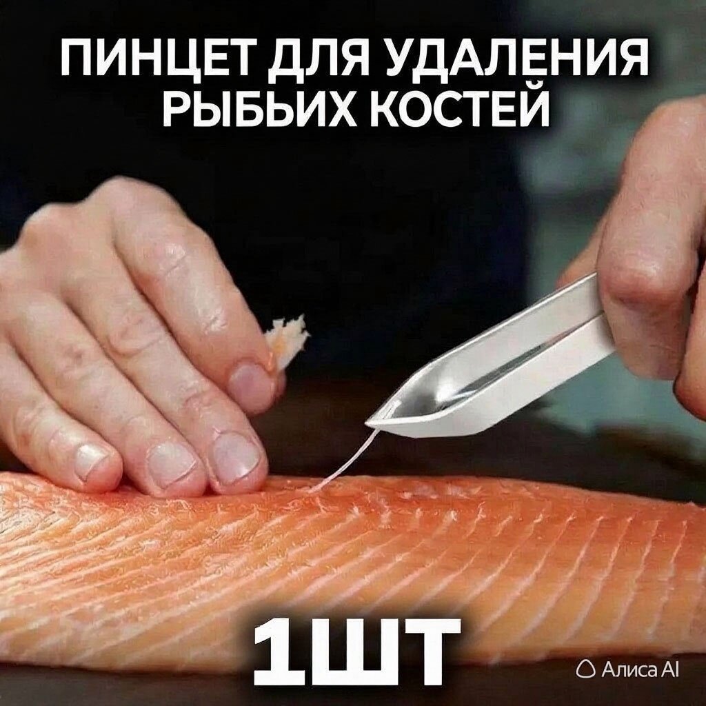 Пинцет для удаления рыбьих костей и для удаления перьев, нержавеющая сталь, серебристый со скошенными концами