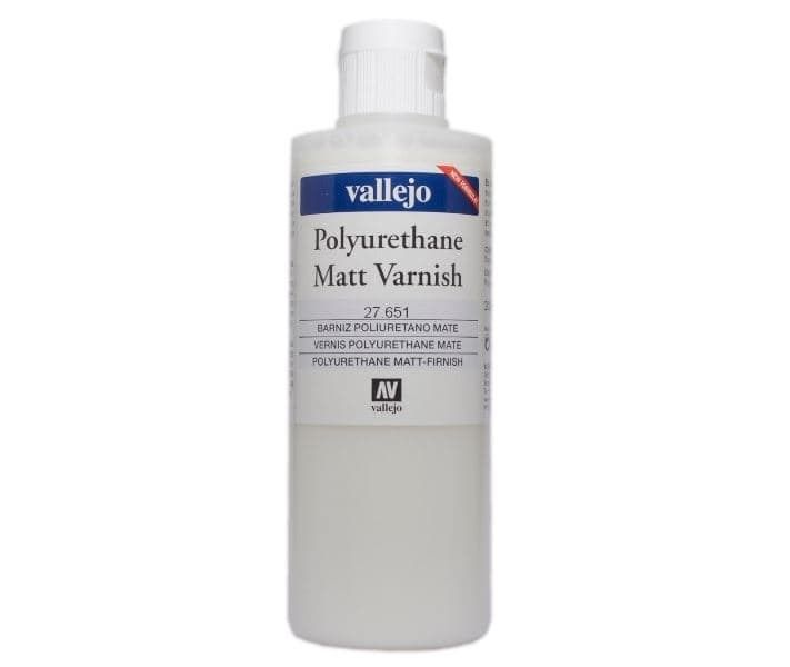 Лак матовый полиуретановый 27651 Polyurethane Varnish - Matt Varnish 200 ml. Vallejo 27651