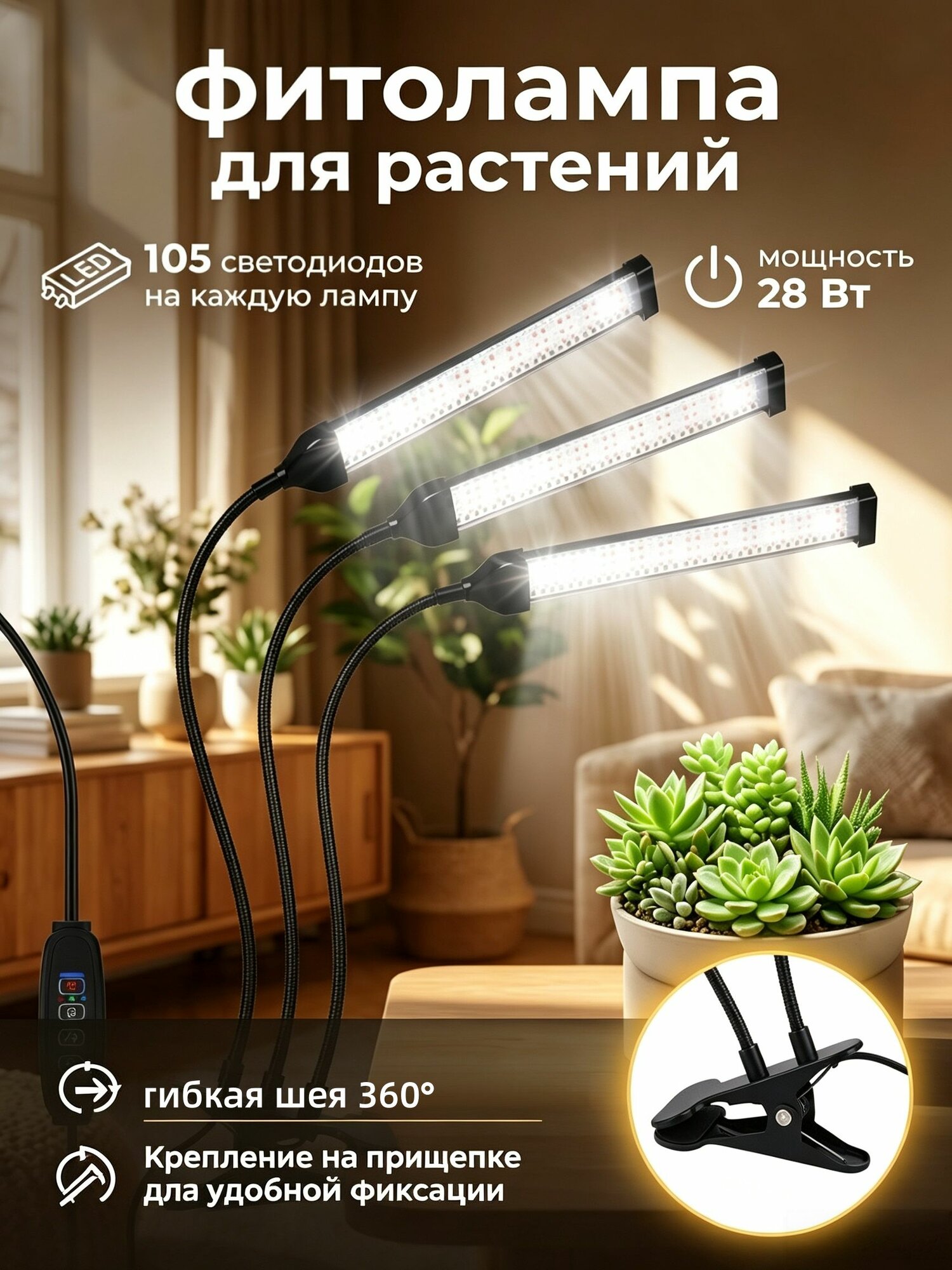 Лампа для растений, фитолампа полного спектра