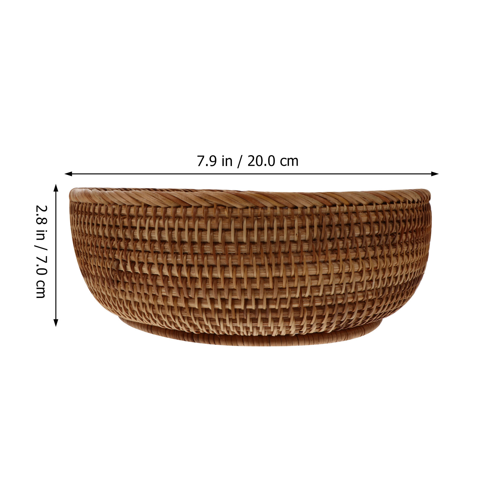 Ротанговая корзина для фруктов и хлеба, объёмная конструкция 23x23x9 см
