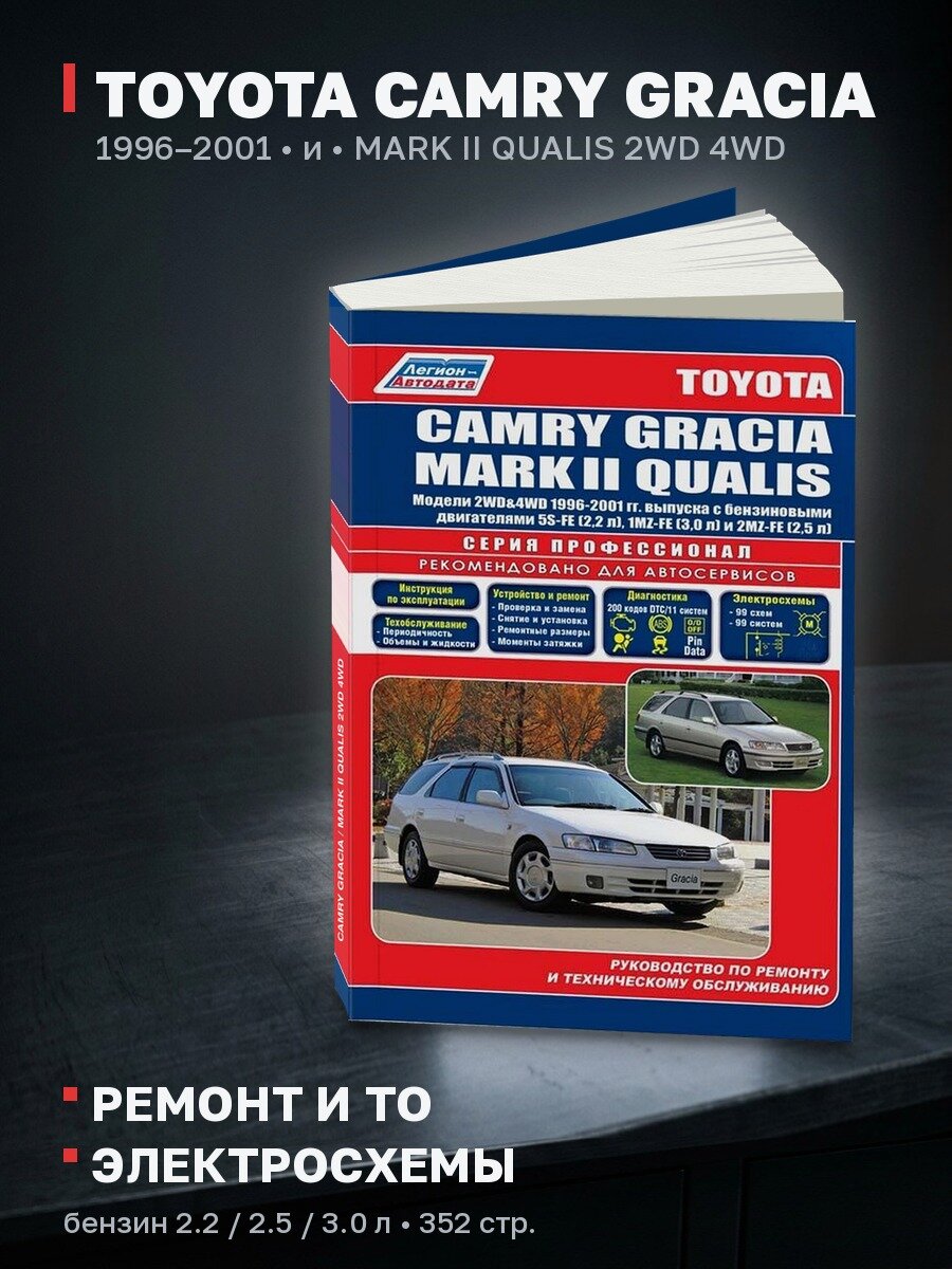 Книга: TOYOTA CAMRY GRACIA / MARK II QUALIS 2WD и 4WD (б) 1996-2001 г. в, рем, экспл, то, сер. ПРОФ. | Легион-Aвтодата