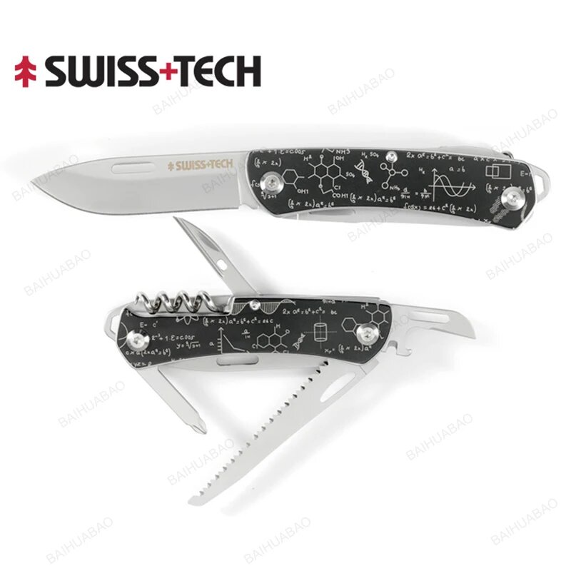 Складной нож Swiss Tech 9-в-1, черный