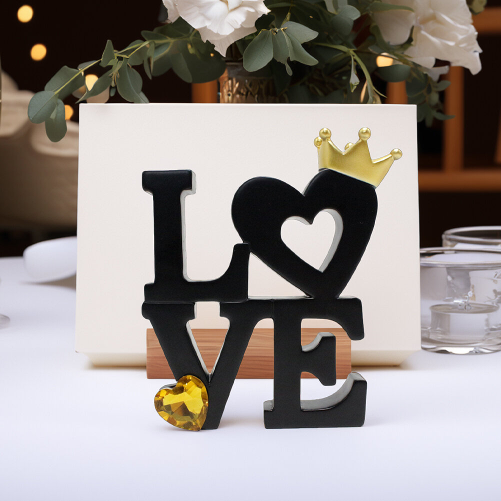 Чёрный Деревянный Сигнал Love Стоячие Буквы Для Домашнего Декора 15.00X13.00X3.50Cm