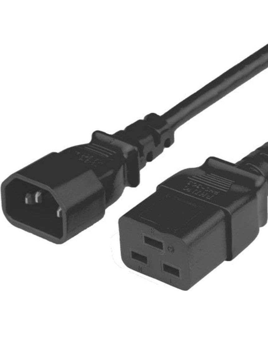 Кабель питания Filum FL-PC-C14/C19-C1-1.8-BK ПВС-АП 3x1.0 С14 - C19, 220/250В, 10А, чёрный, 1,8м