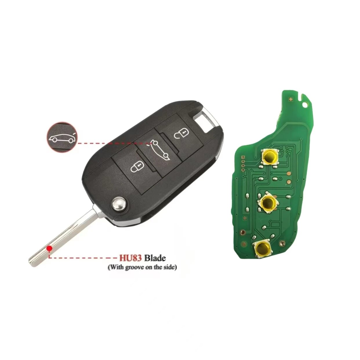 Магазин Dashi Key Shop для Peugeot 308, 508, 5008, Citroen Jumpy 2017, 3 buttons-HU83, 4a chip